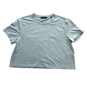 X Cuts Short Sleeve Cropped Tee in Light Blue